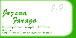 jozsua farago business card